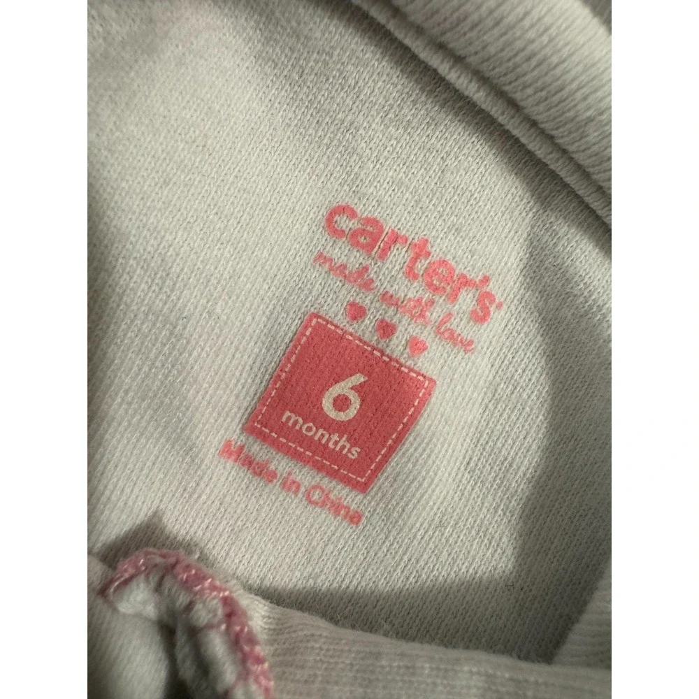 Vintage Carters Baby Girls 6 Months Romper Embroidered Fruit Pleats Round Collar